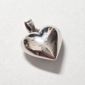 Vintage Sterling Silver Puffy Heart Pendant